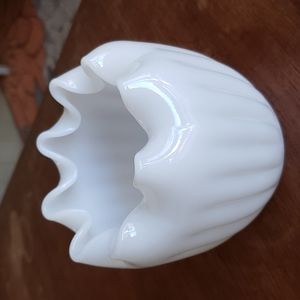 Mid Century Milk Glass Vase